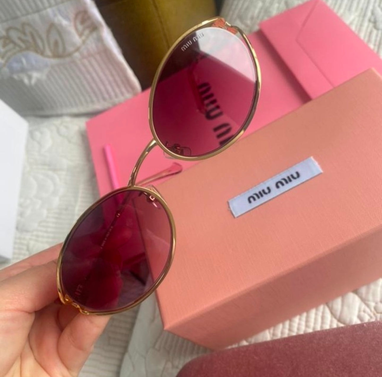 MIUMIU Pink Lens Round Sunglasses
