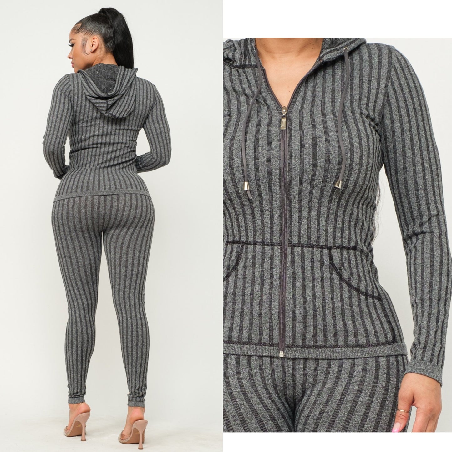 Conjunto Sudadera + Legging Gris Sobre Gris