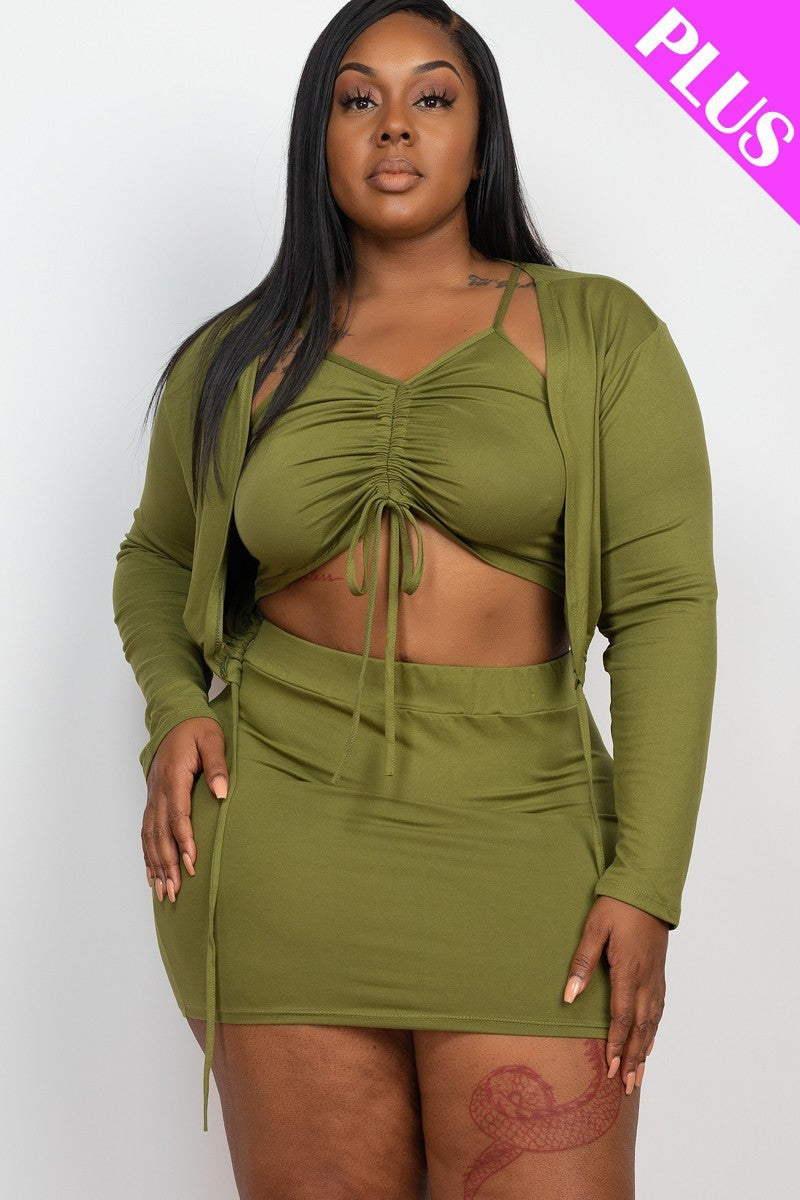 Conjunto de falda de 3 piezas "Bae" 8 colores (pequeño-grande)