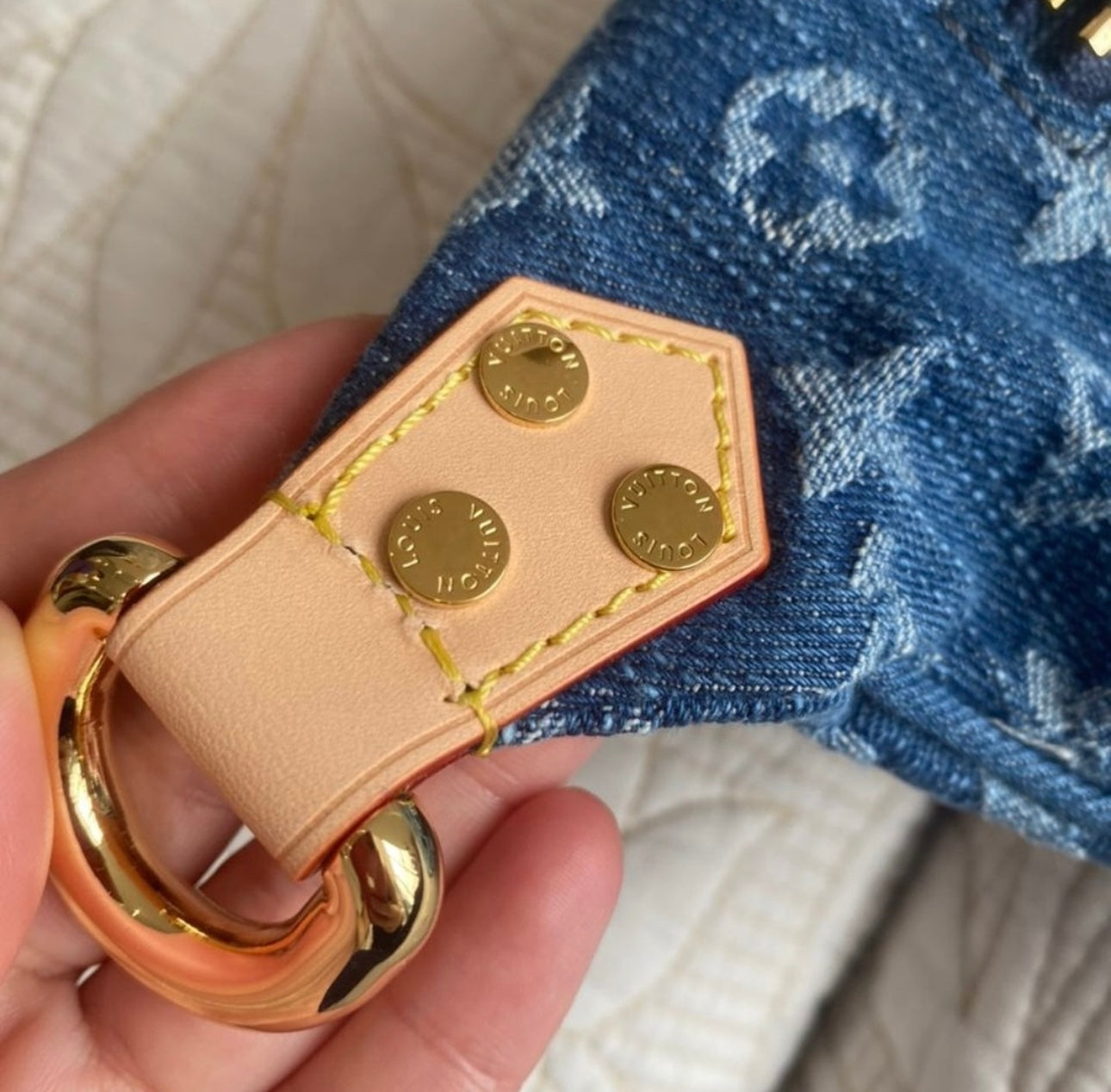 Monogram Denim Fanny Pack + Pillow Flat Comfort Mules