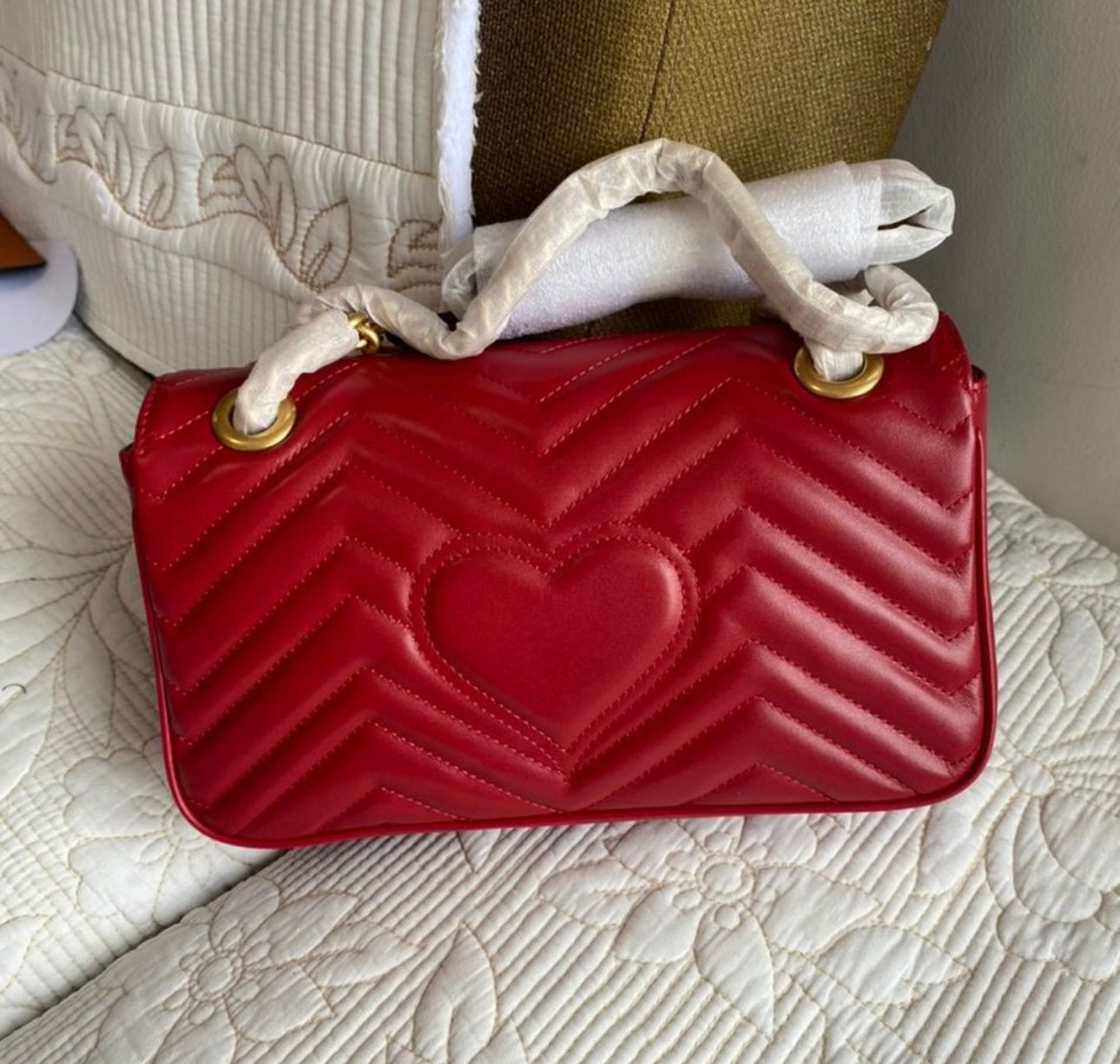 Red Marmont Matelasse shoulder bag