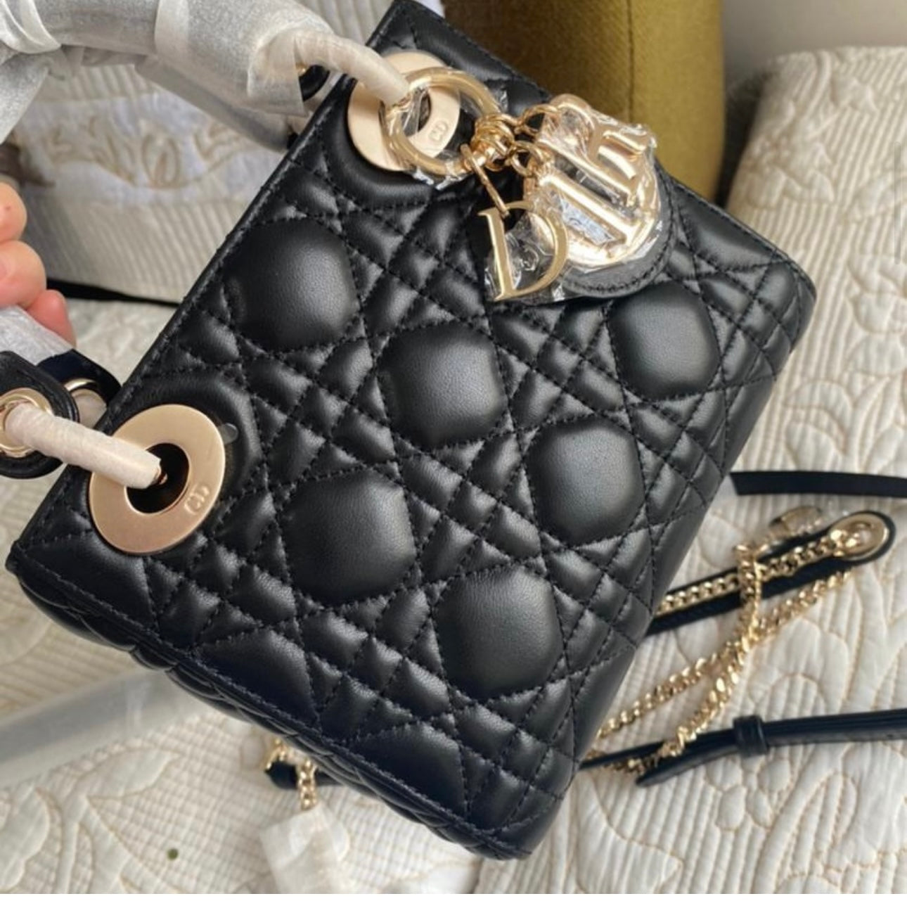 Black Mini Lady D I O R Bag
