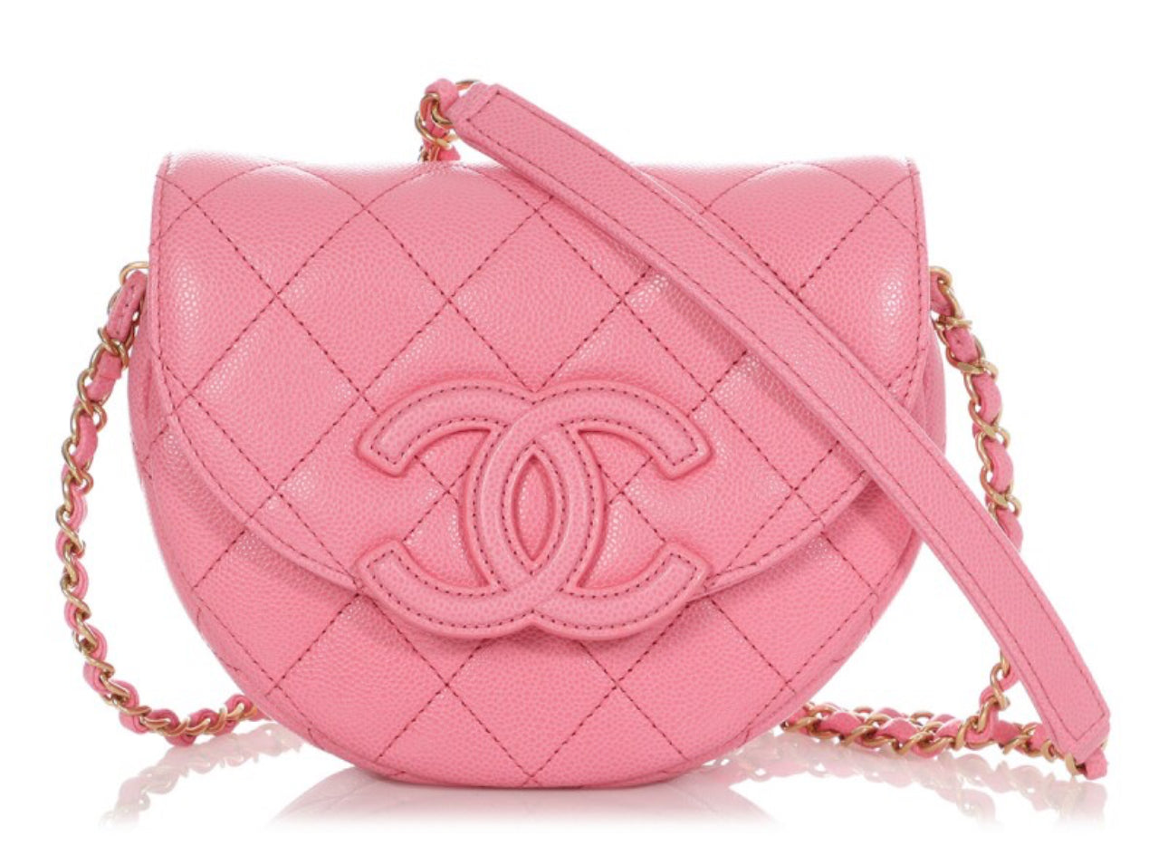 Mini sac messager Cavier matelassé rose Coco
