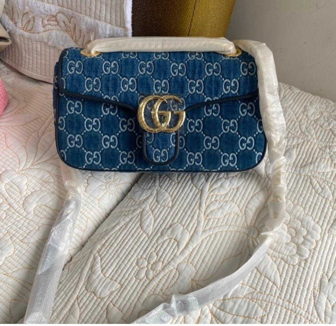 Denim Blue Marmont Shoulder Bag