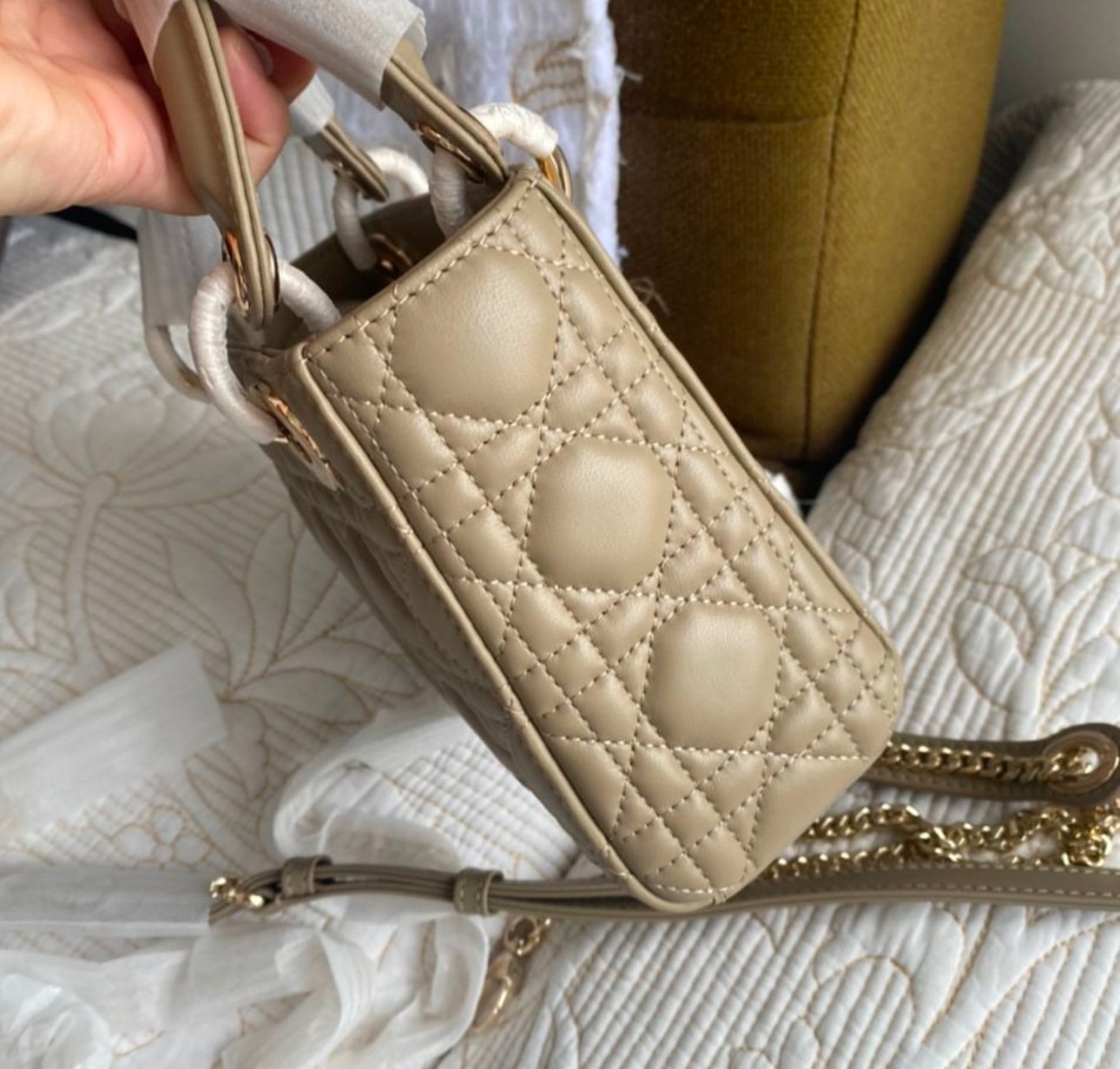 Powder Beige Mini Lady D I O R Bag