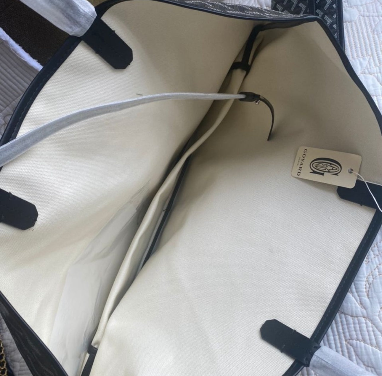 Black Goyardine Canvas and Chevroches Calfskin Saint Louis