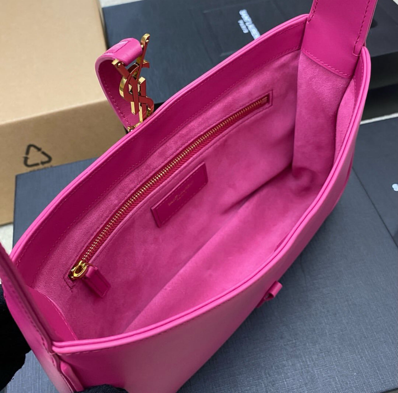 Pink Hobo Leather Shoulder Bag