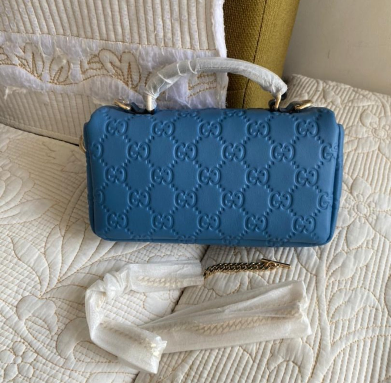 BLUE GG MILANO MINI TOP HANDLE BAG