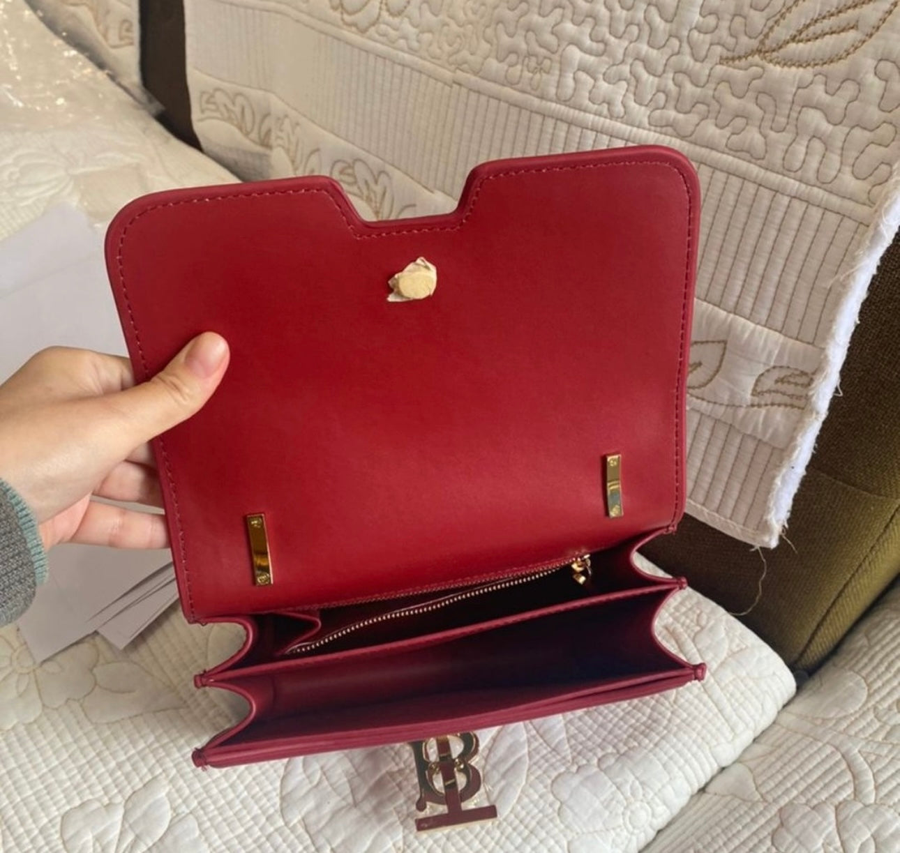TB Small Crisom Leather Bag