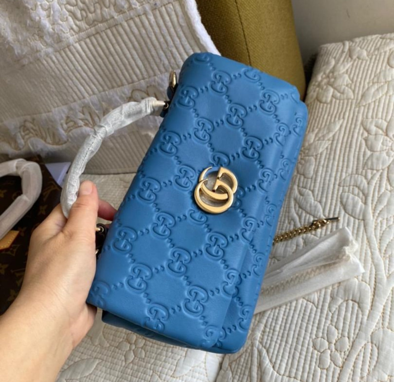 BLUE GG MILANO MINI TOP HANDLE BAG