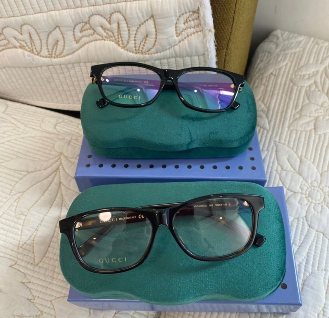 GG Round/Oval Optical Frames Black Gold Transparent