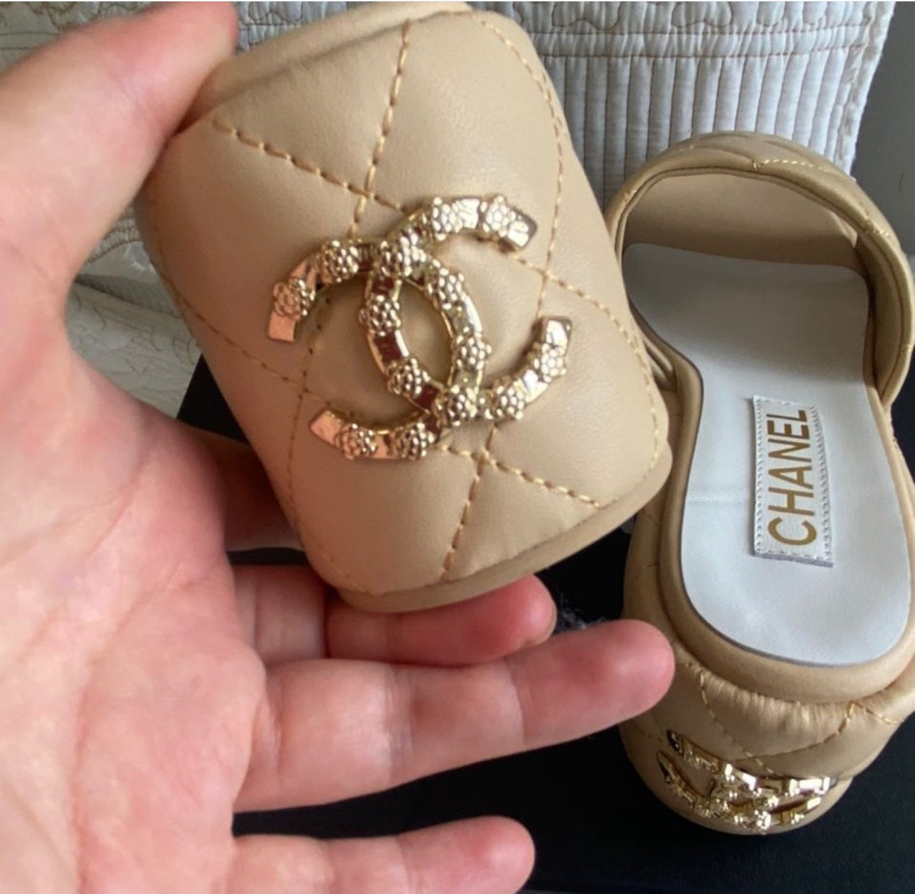 Tan Coco Platform Slide Sandal