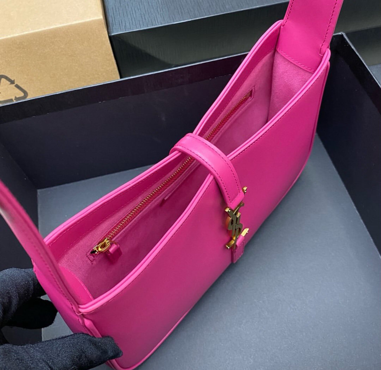 Pink Hobo Leather Shoulder Bag
