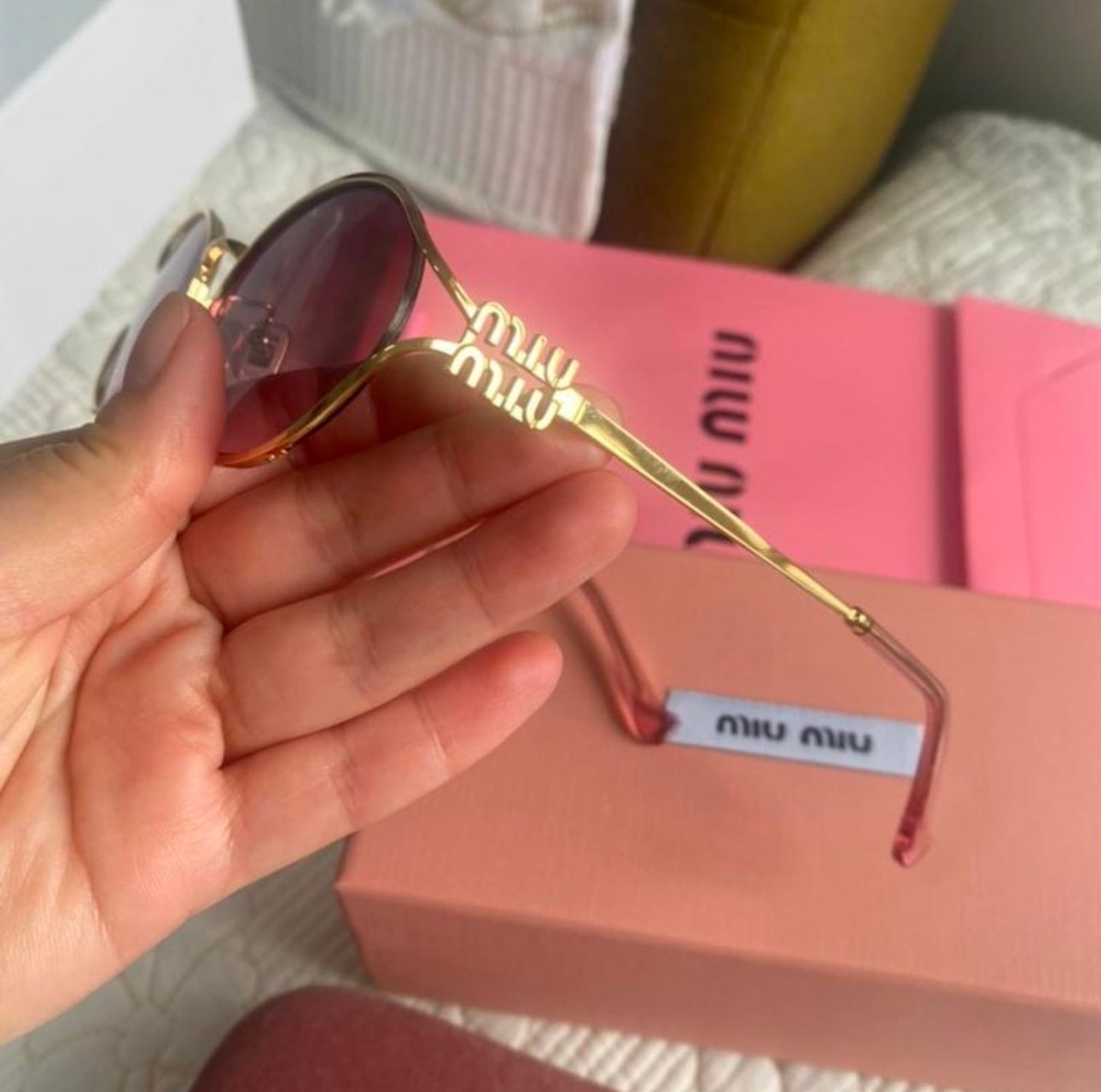 MIUMIU Pink Lens Round Sunglasses