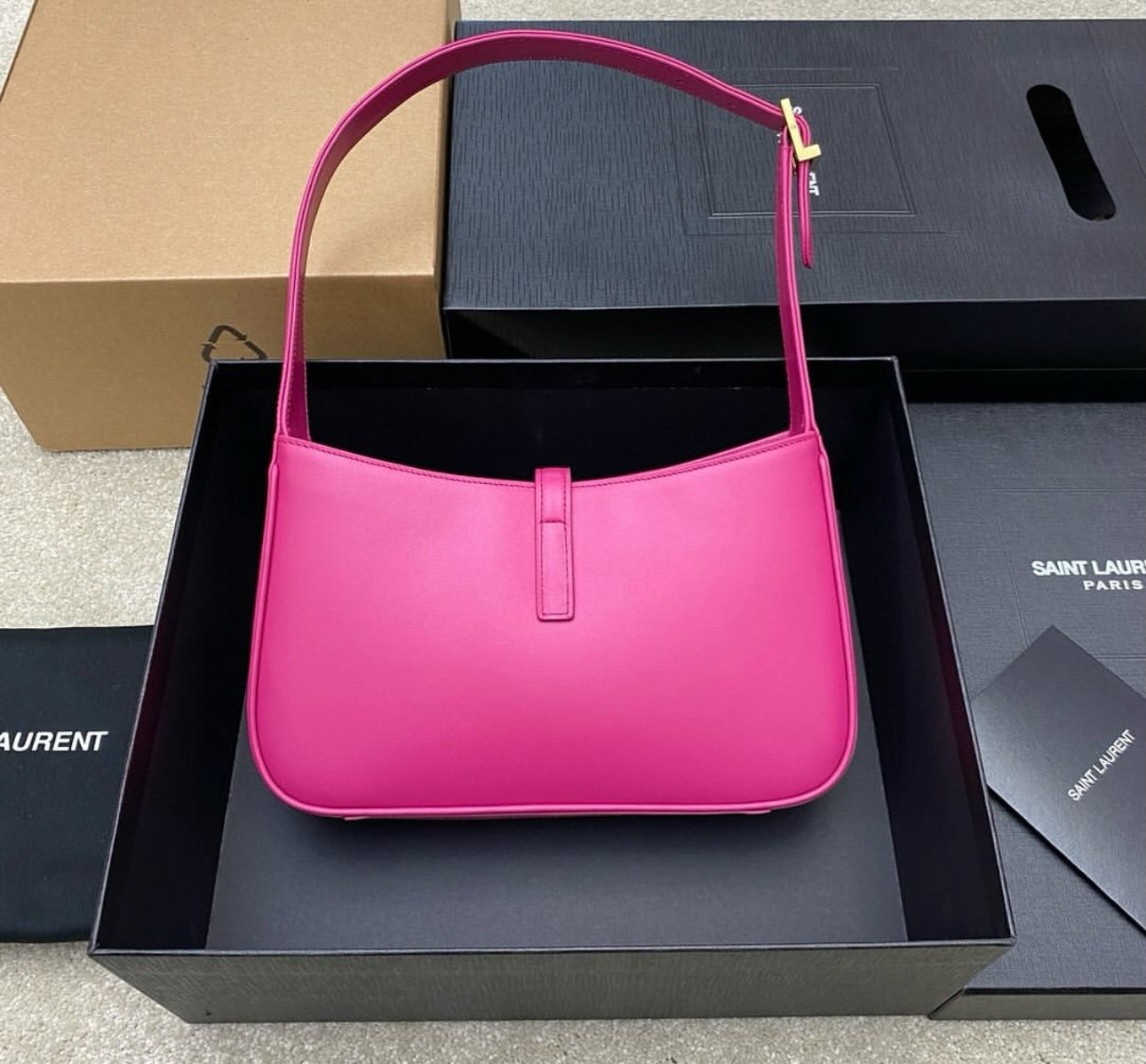 Pink Hobo Leather Shoulder Bag