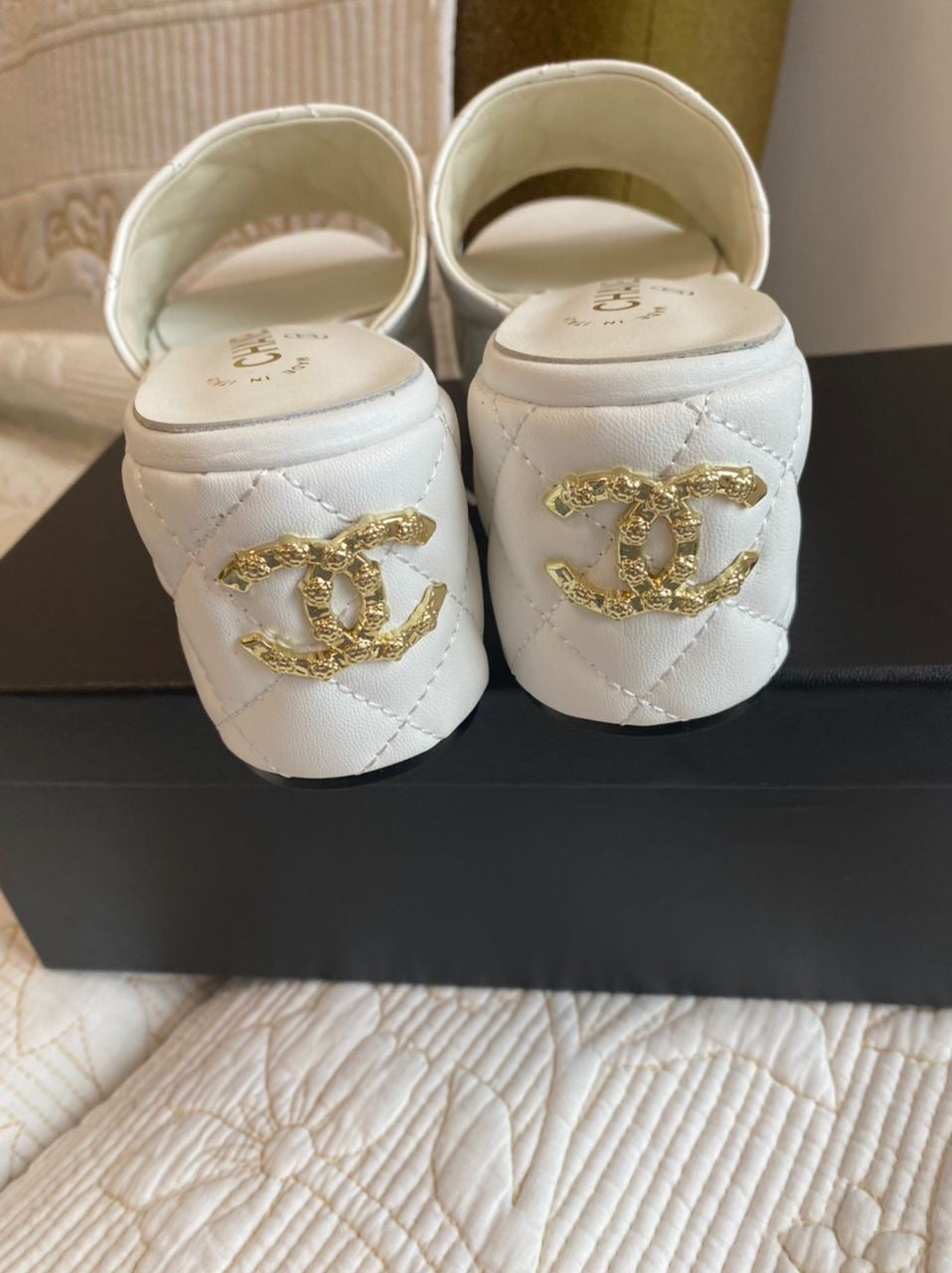 White Coco Platform Slide Sandal