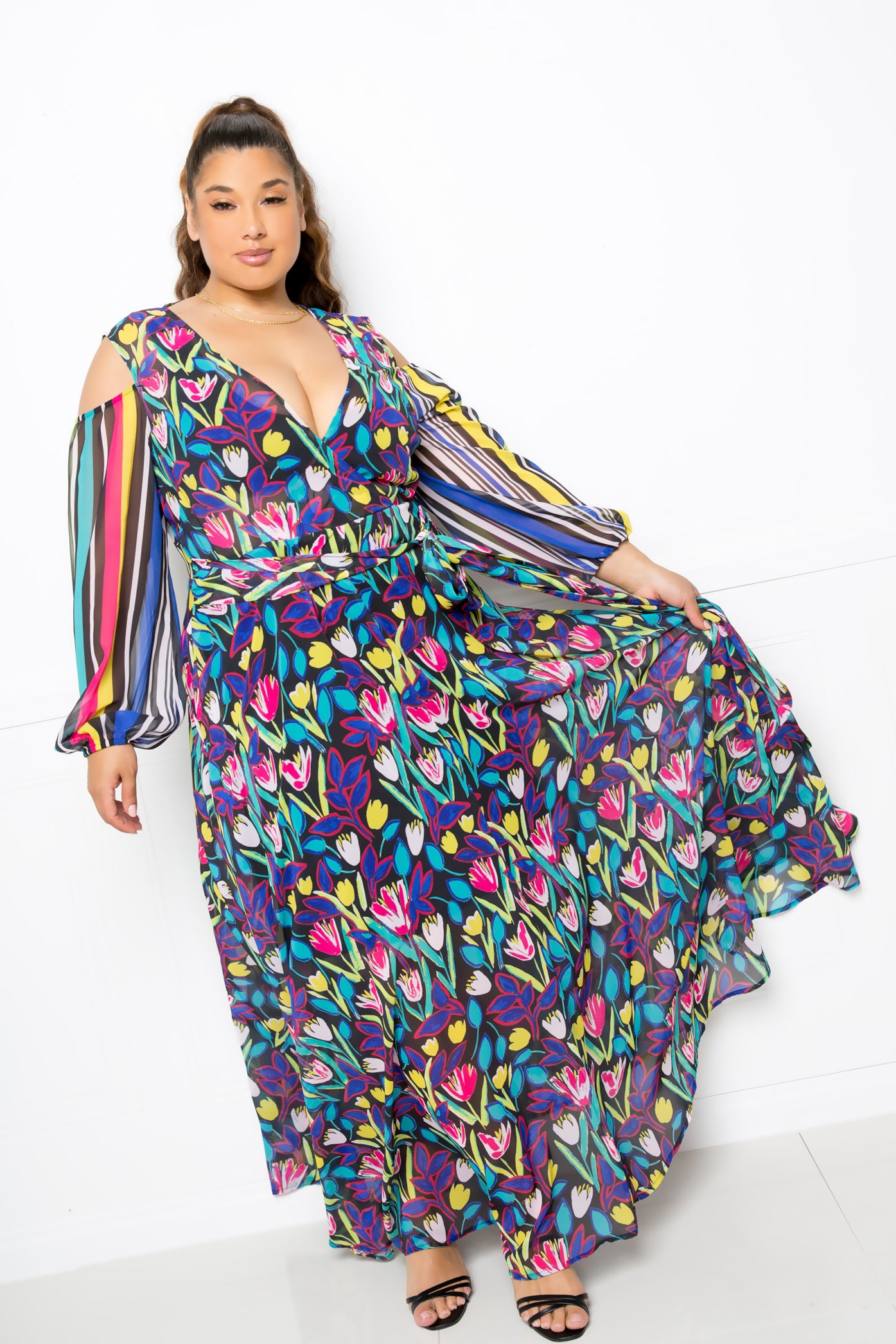 Gardenia Chiffon Maxi Dress | 2X ONLY