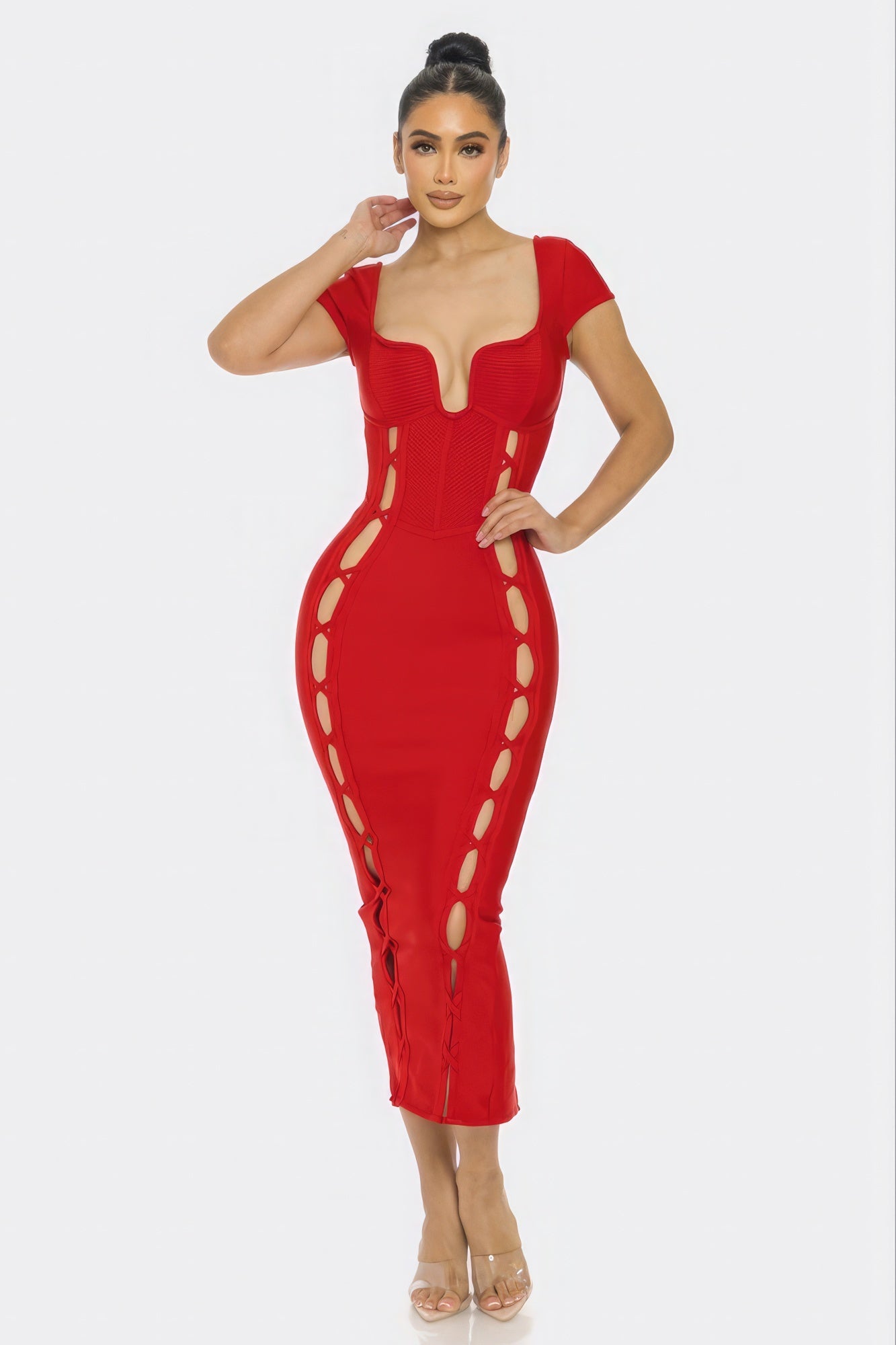 OPEN ME UP | Bandage Midi Dress (2 COLORS)