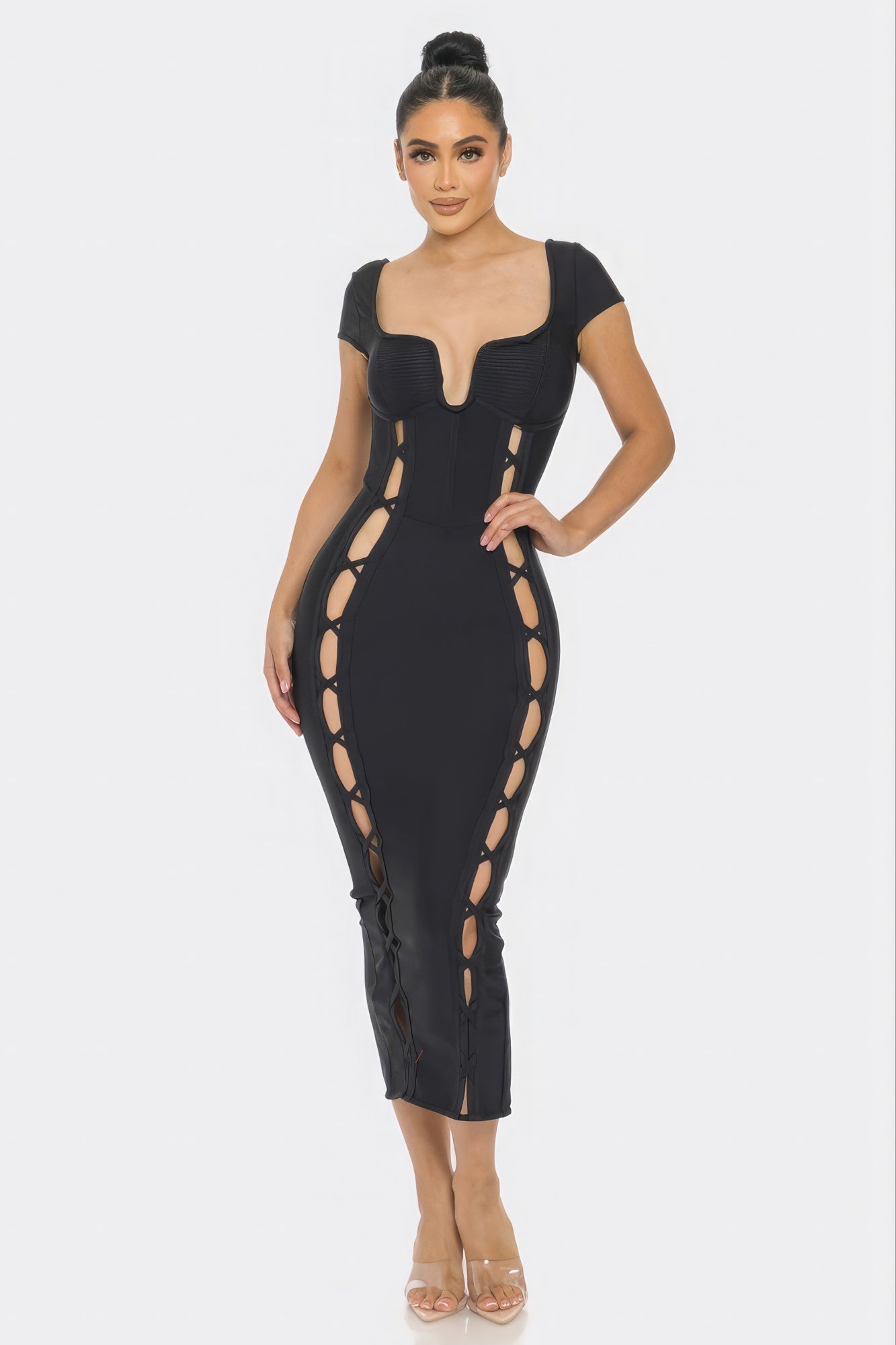 OPEN ME UP | Bandage Midi Dress (2 COLORS)
