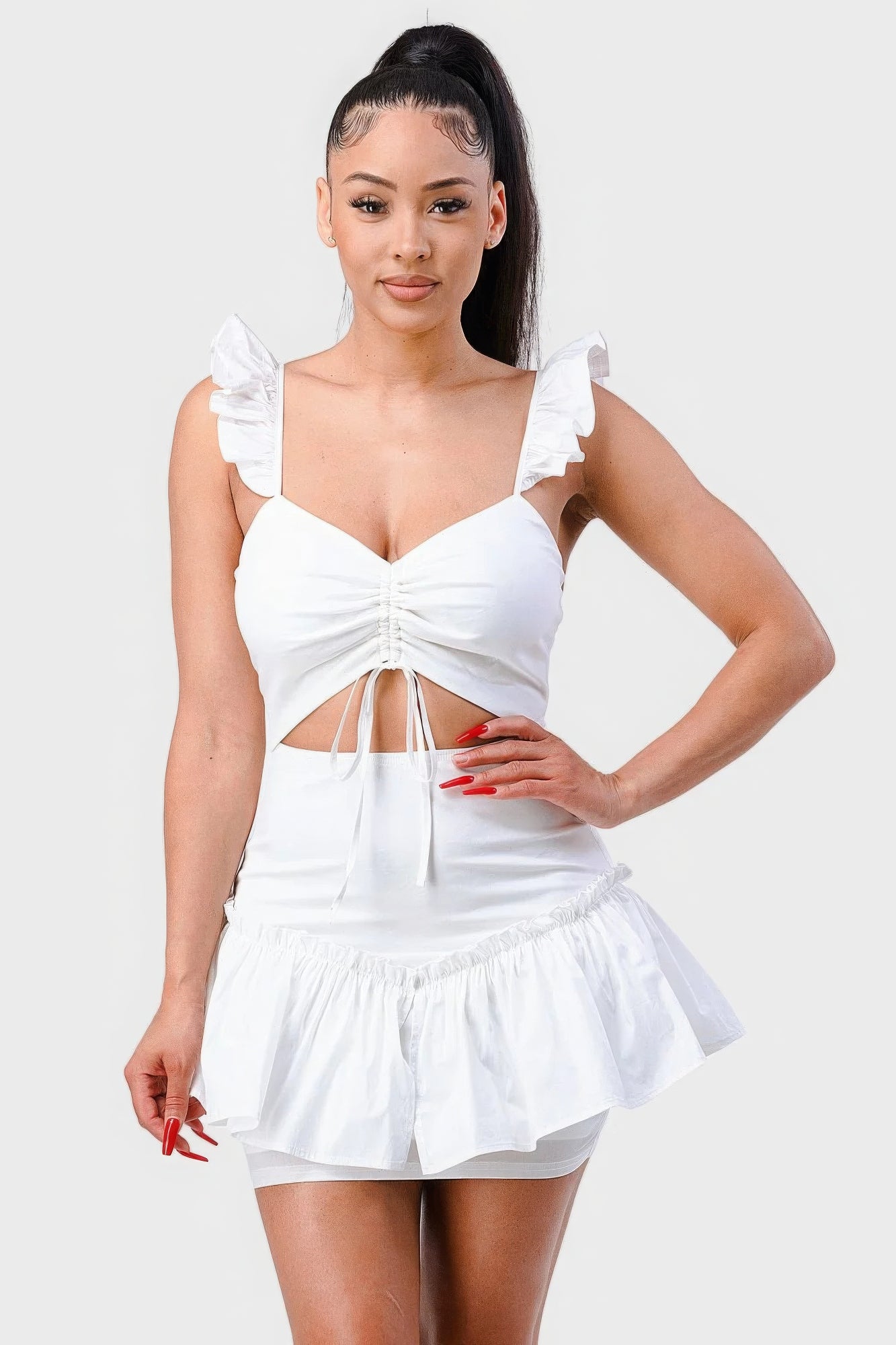 Sweetheart Ruffle Flutter Dress (3 Colors)