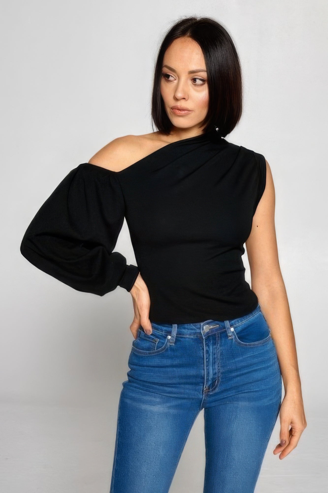 IN OR OUT One-shoulder Top