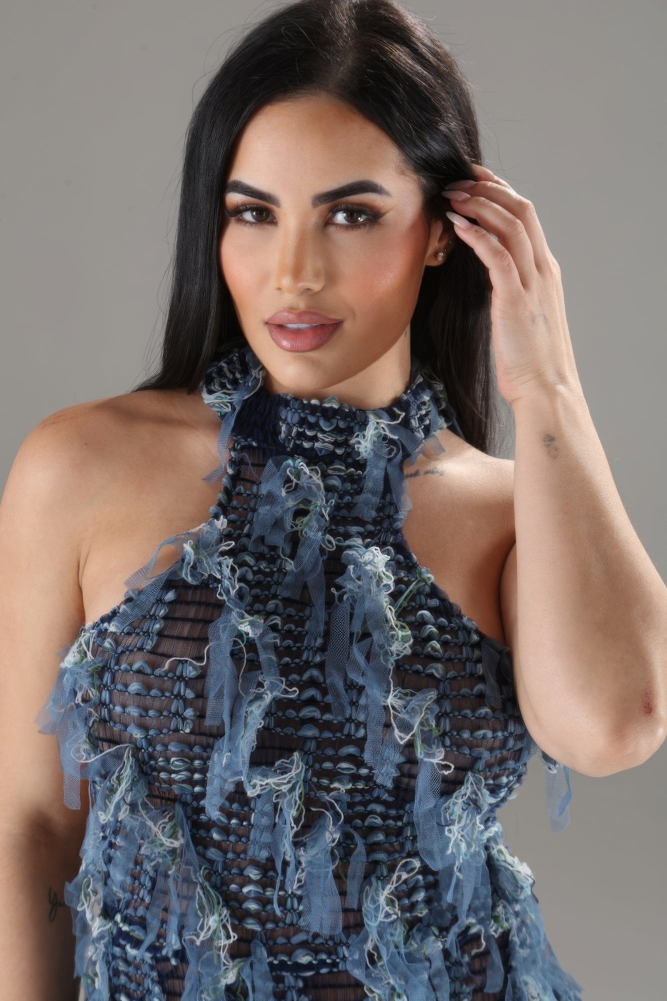 NEVER CARED | Halter Ruffled Dress