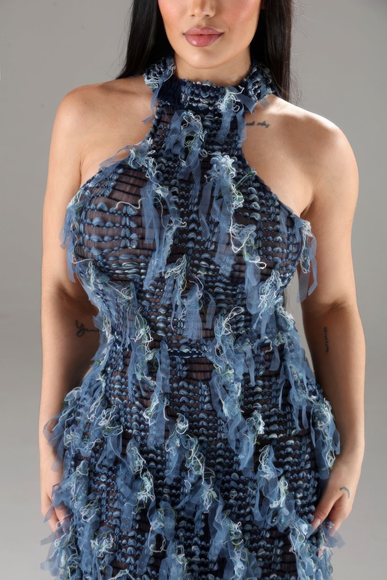NEVER CARED | Halter Ruffled Dress