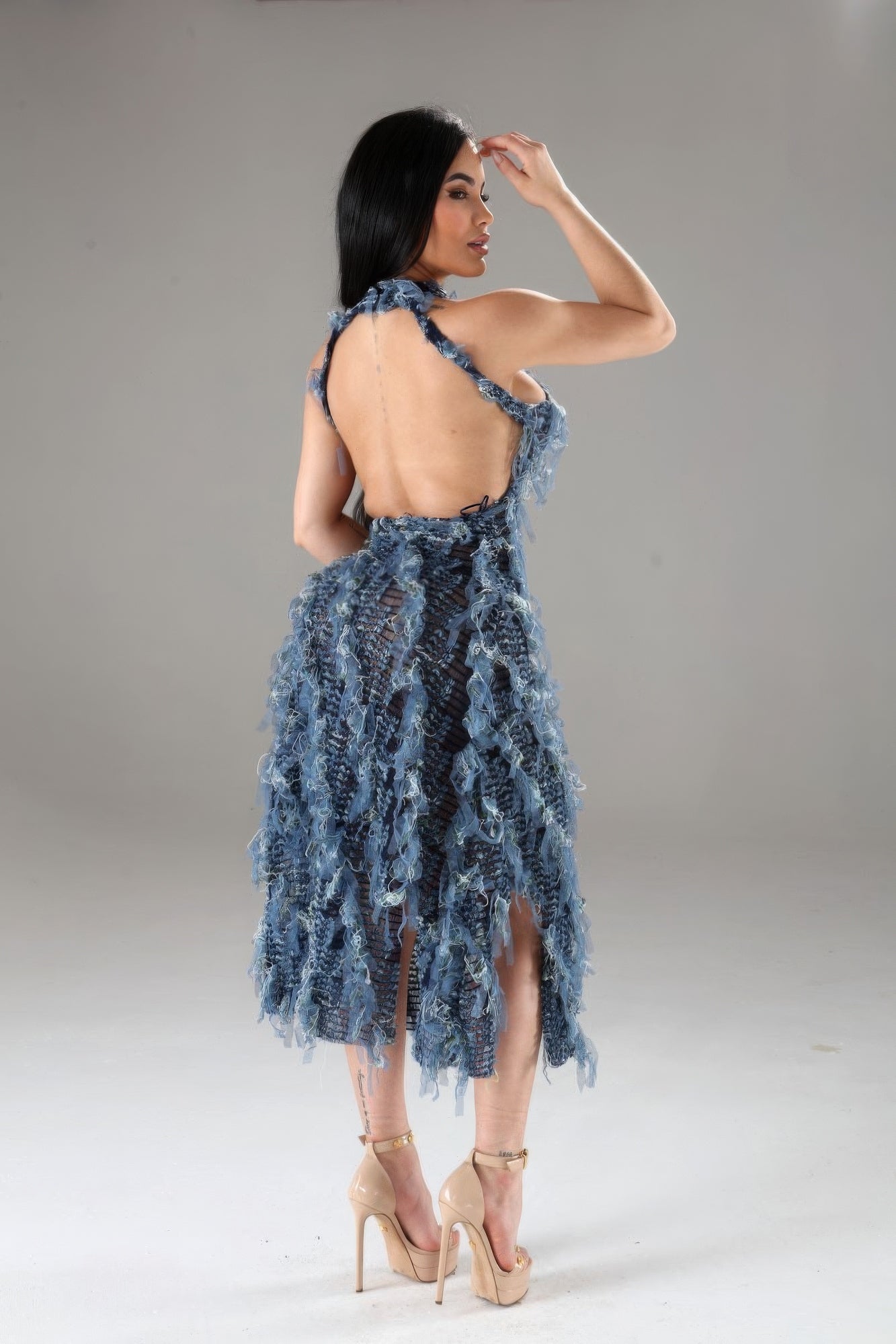 NEVER CARED | Halter Ruffled Dress