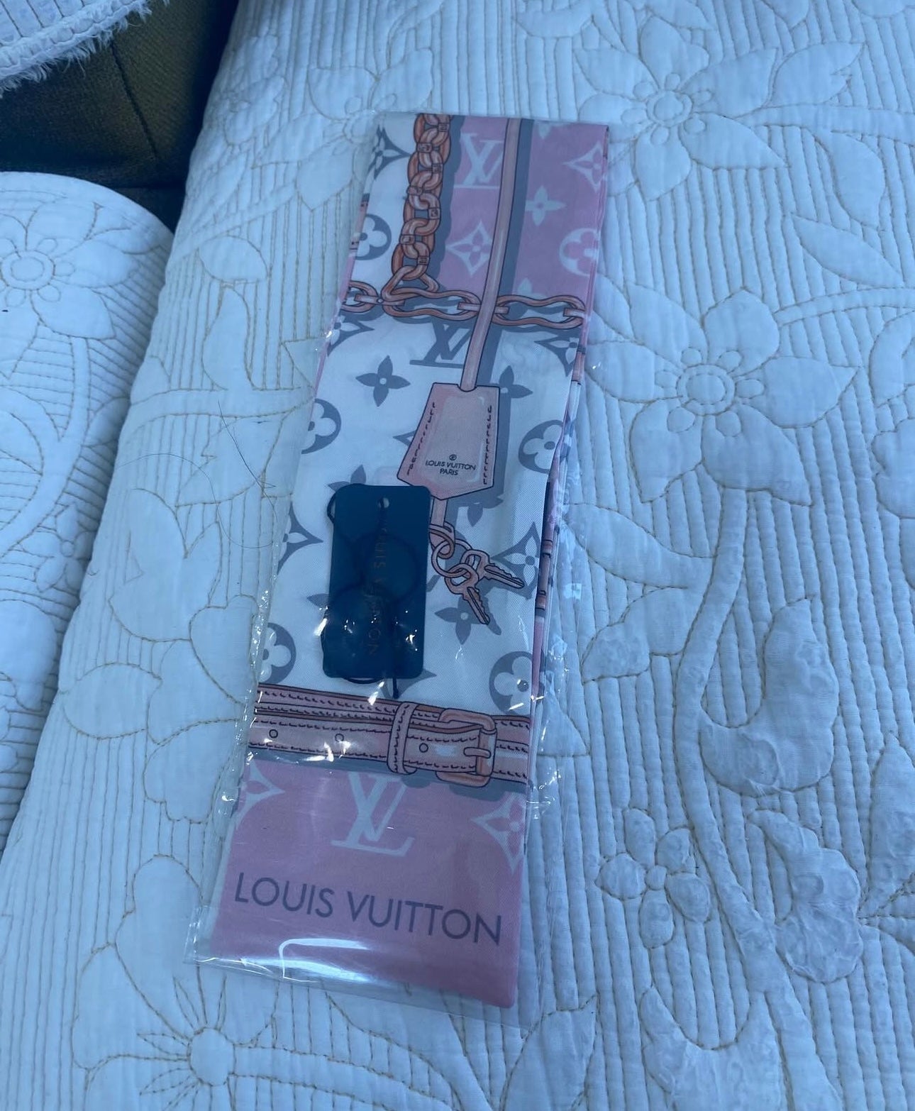 Pink Silk Confidential Bandeau Scarf