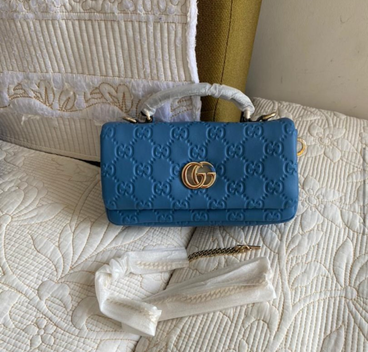 BLUE GG MILANO MINI TOP HANDLE BAG