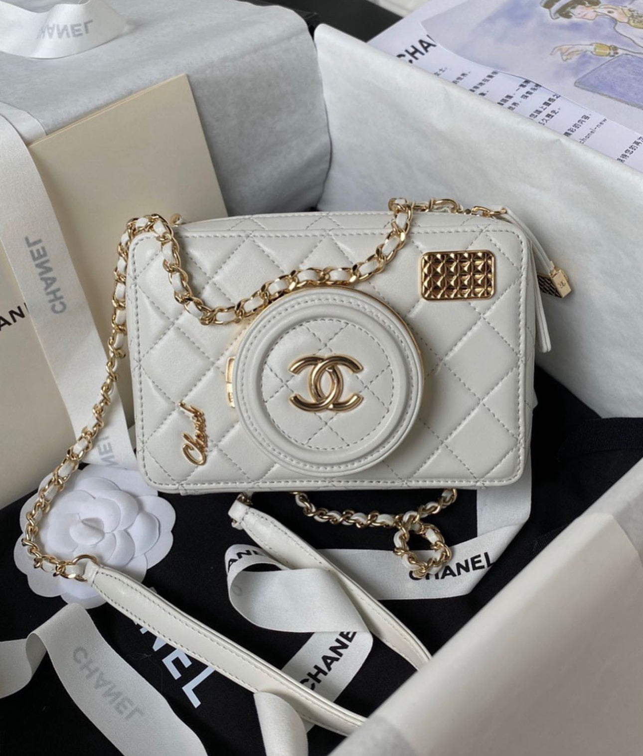 Coco White Camera Bag Purse