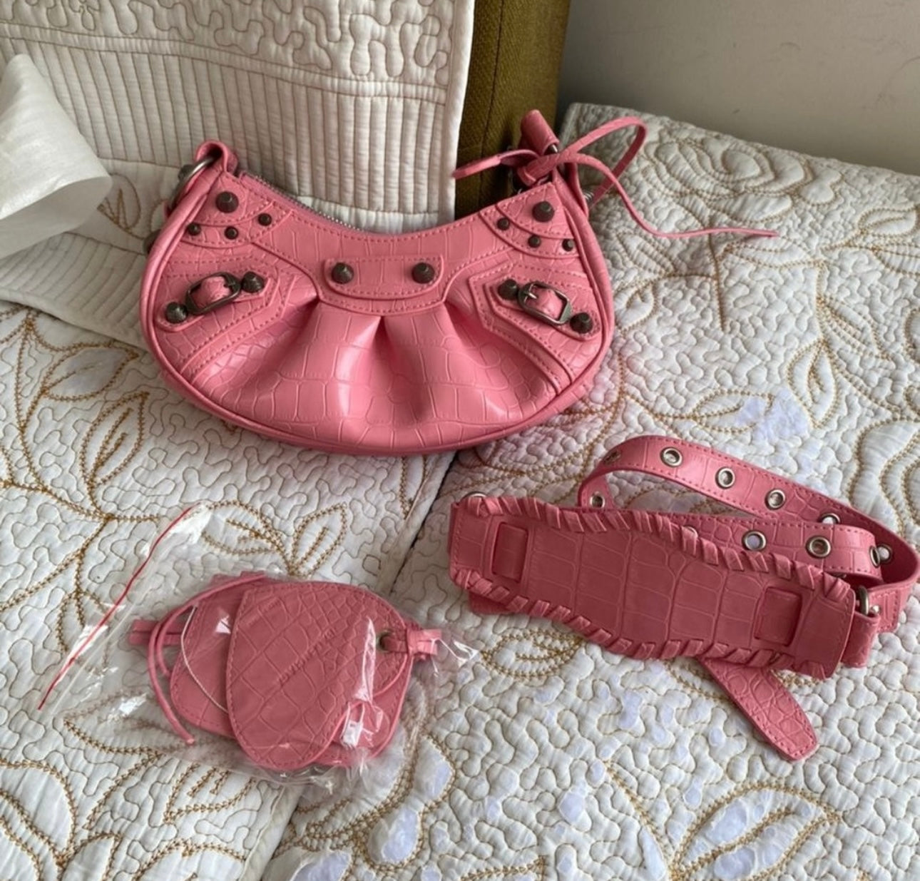 SAC BANDOULIÈRE LE CAGOLE EN ROSE
