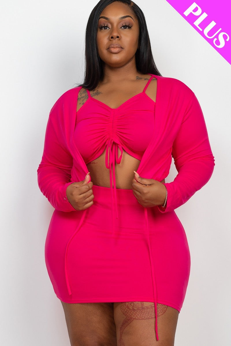 Conjunto de falda de 3 piezas "Bae" 8 colores (pequeño-grande)