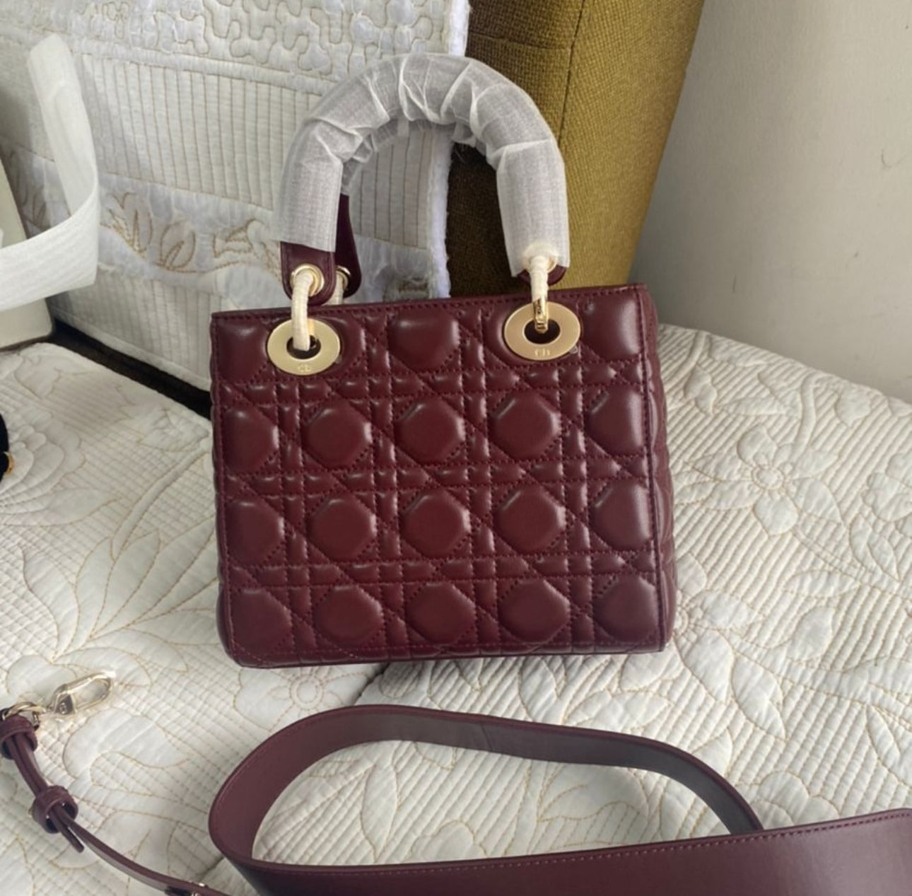 Burgundy My ABCDior Lady Bag | Small