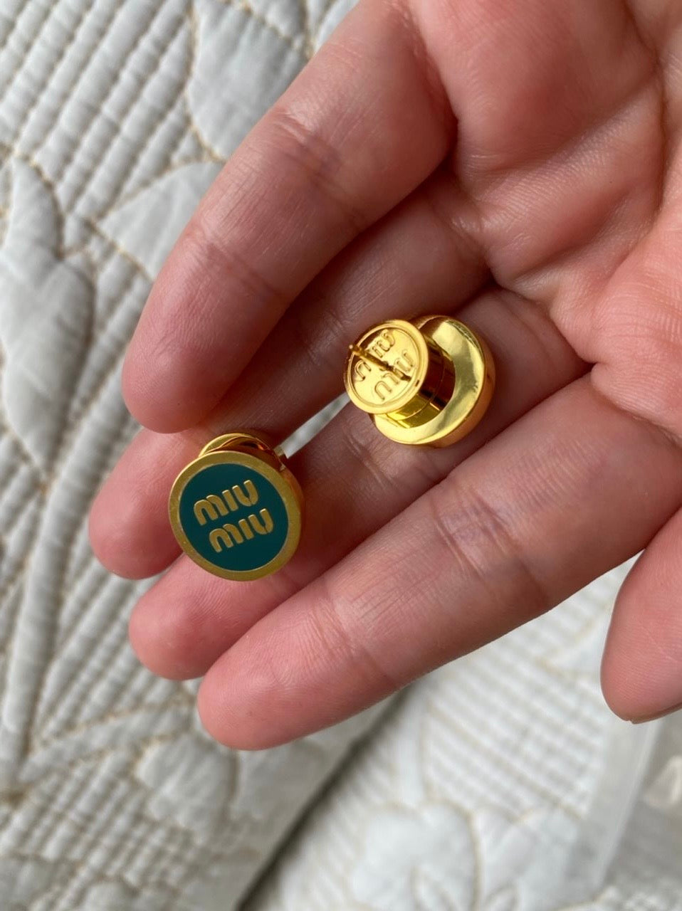 Green MIU MIU Earrings
