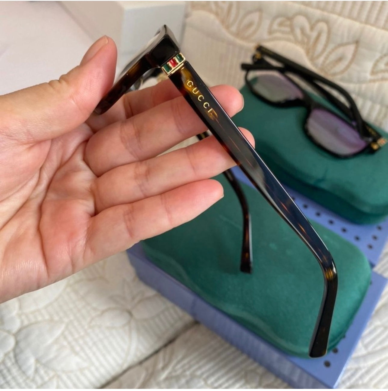 GG Round/Oval Optical Frames Black Gold Transparent