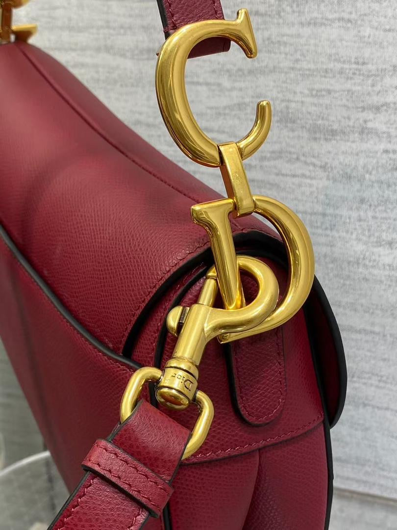 Red w/ Gold Hardware CD Saddle Bag (Long Strap)