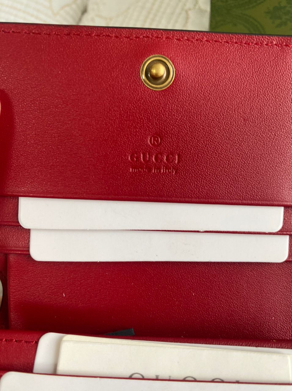 GG Supreme Mini Cherry Wallet