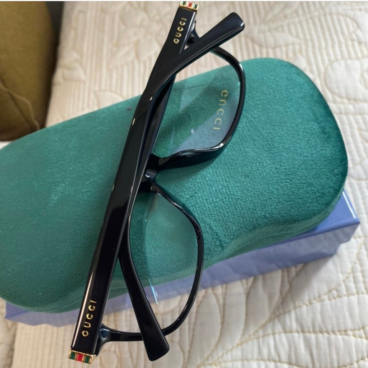 GG Round/Oval Optical Frames Black Gold Transparent