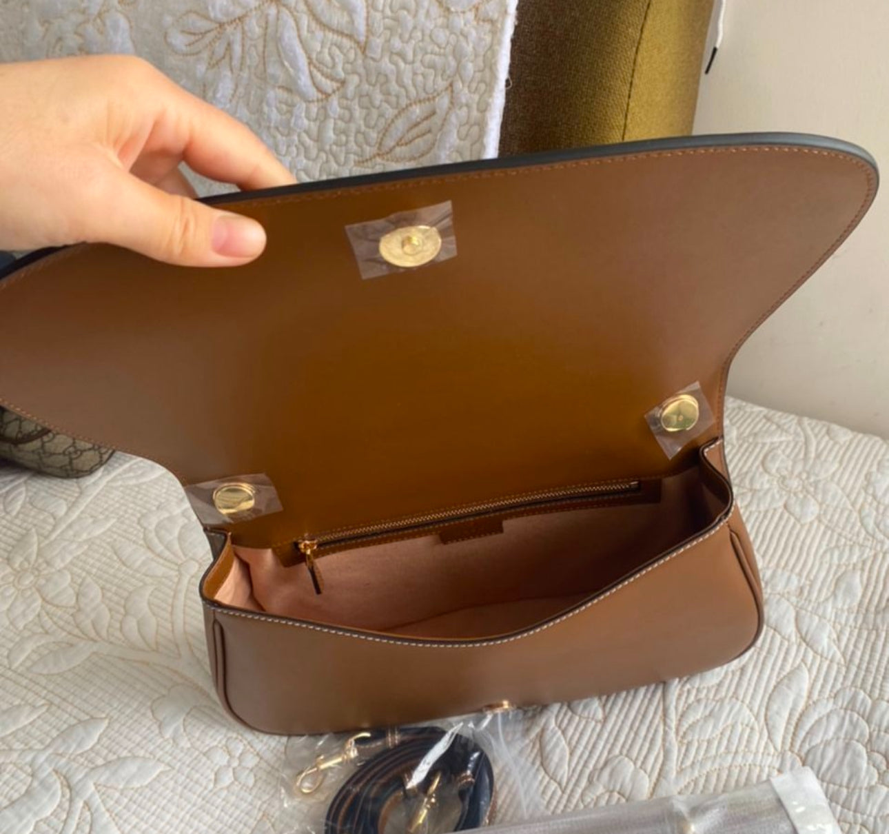 BEIGE CANVAS BLONDIE SMALL TOP HANDLE BAG