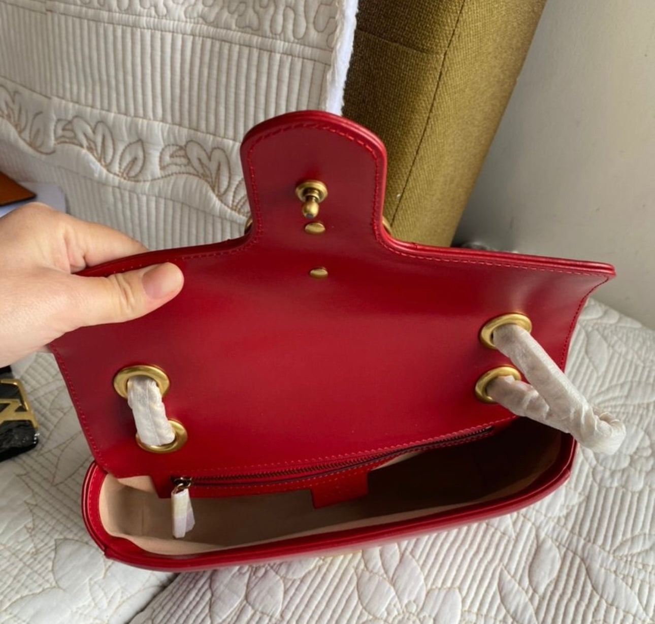 Red Marmont Matelasse shoulder bag