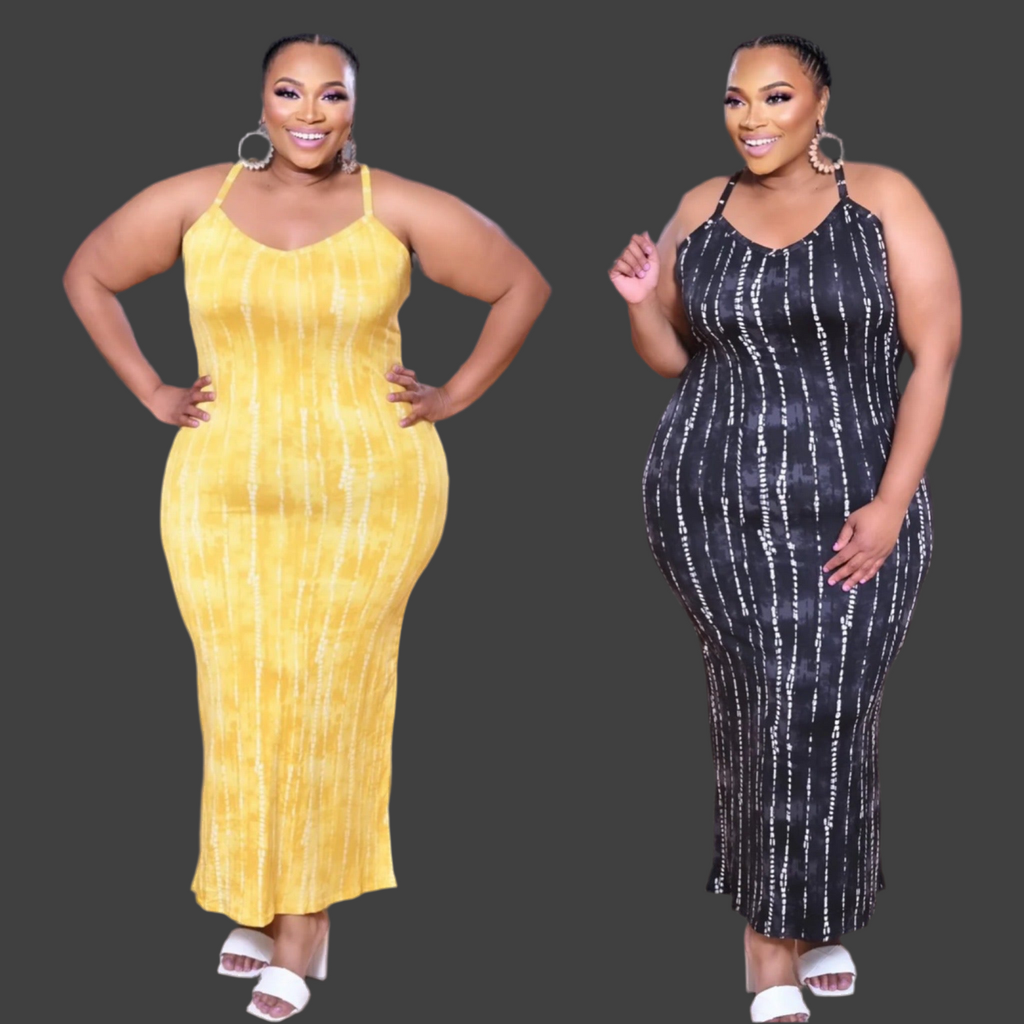 $20 DRESS | Splatter Tank Bodycon Maxi Dress (4 COLORS) SMALL-3X