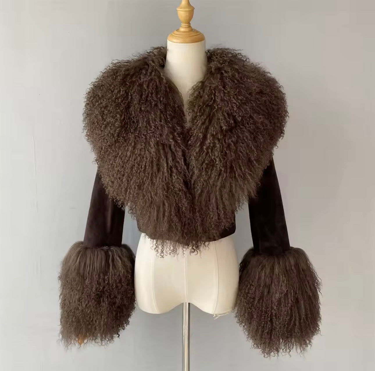 Suede Mongolian Fur Jackets (More Colors) (Preorder) Arrives 15-30 business days from order date