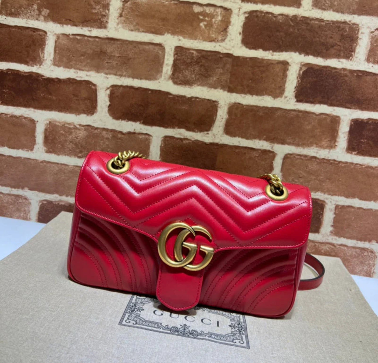 Red Marmont Matelasse shoulder bag