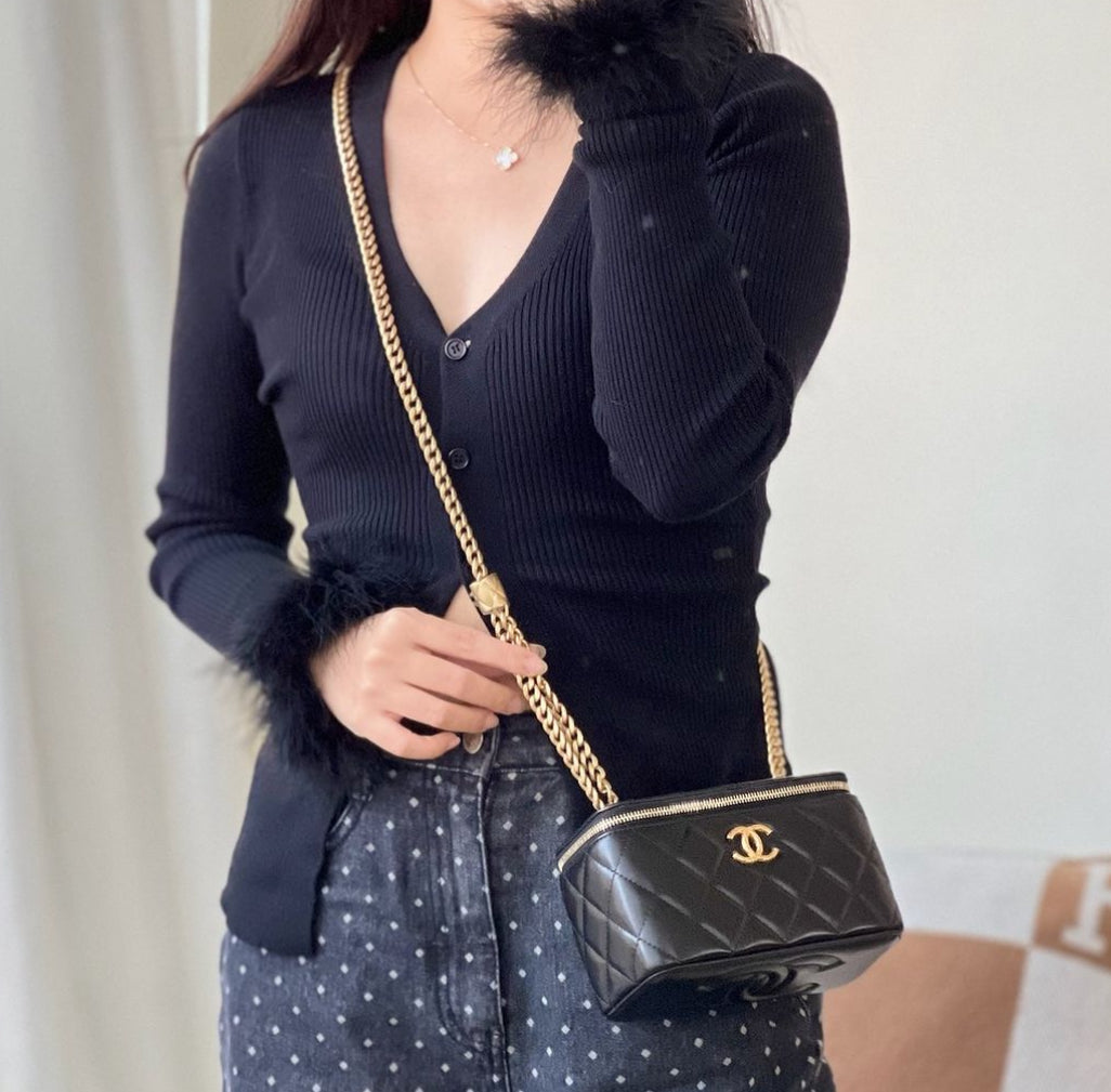 Black Coco Lambskin Vanity Crossbody
