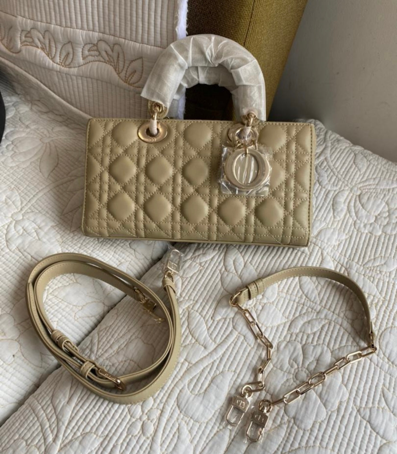 Sand Medium Lady D-Joy Bag