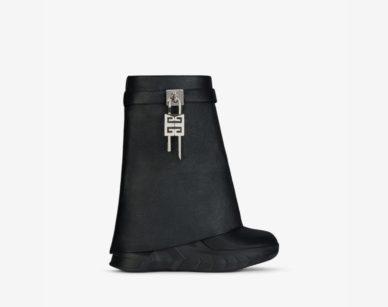 Bottines Shark Lock Biker en cuir grainé