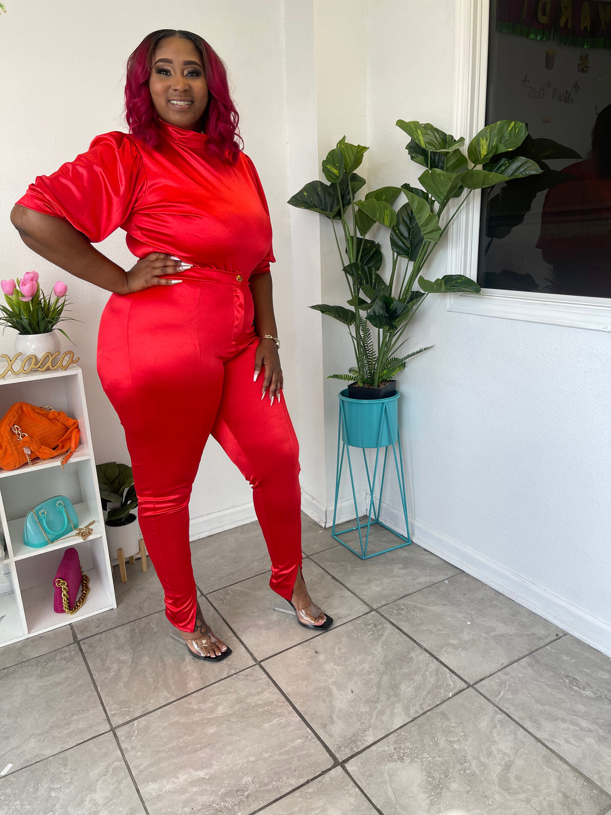Ready in Red Bodysuit Set