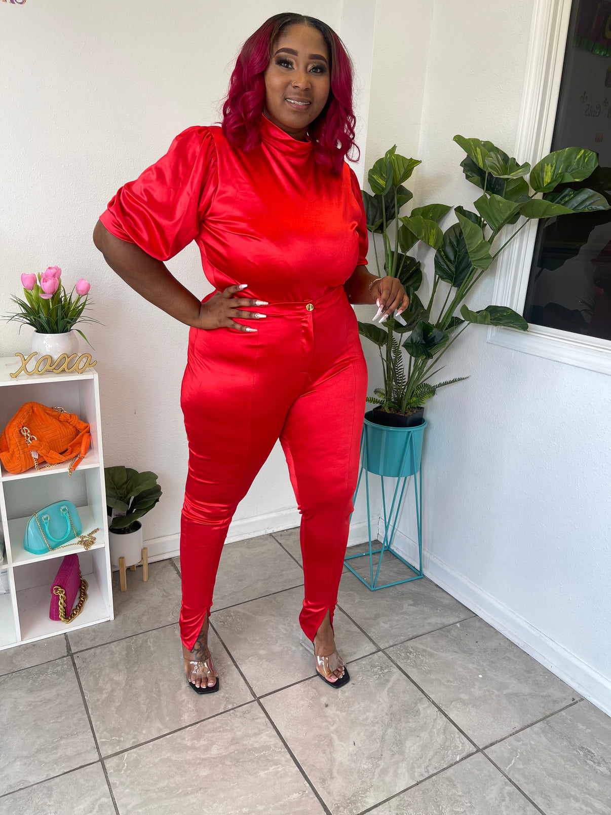 Ready in Red Bodysuit Set