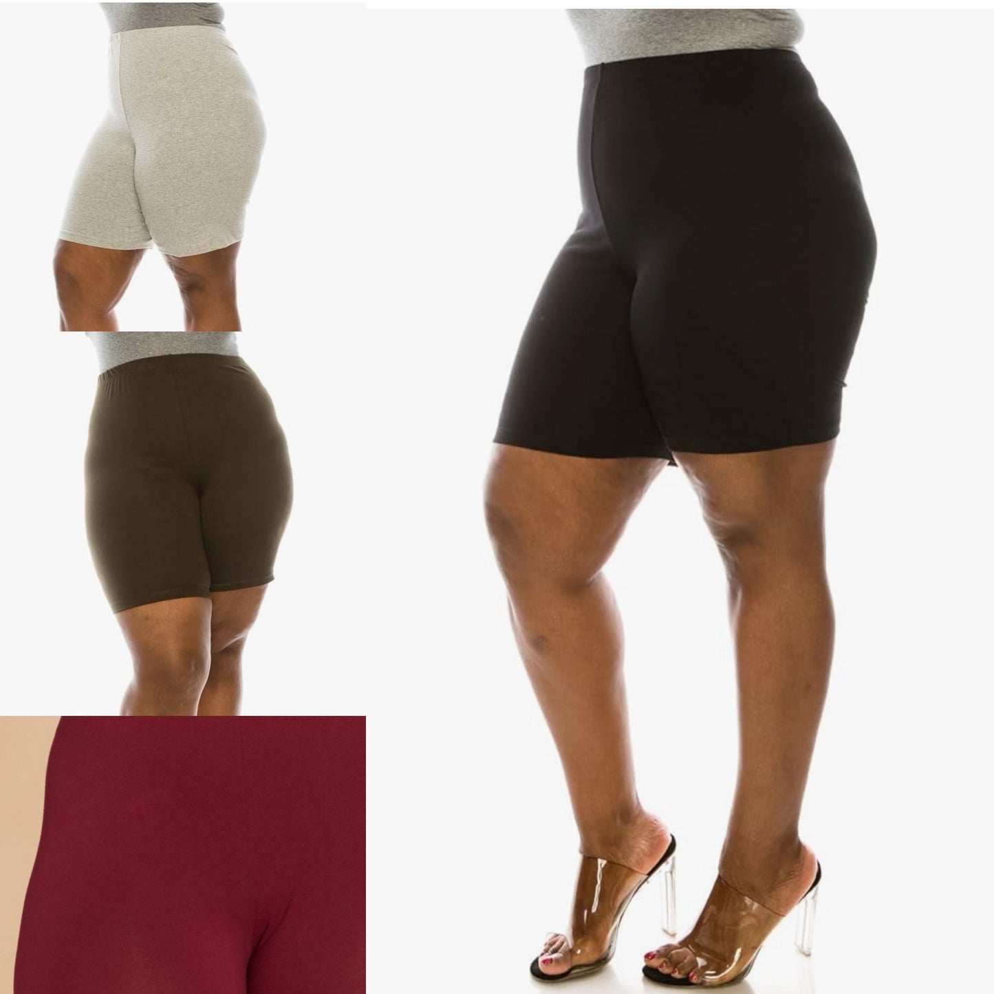 Ultra Comfy Plus Size Biker Shorts 1X 2X 3X | 4 COLORS